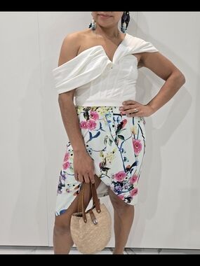 Sugarlips White Dress with Silver Logo Label